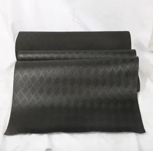 Anti Slip Black Garage Rubber Mat Flooring Custom Pattern Corrugated Fine Ribbed Grooved Coin Rubber Sheet