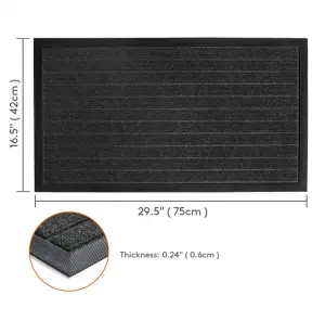 professional manufacturer double stripe door mat waterproof pvc backing Polyester floor welcome door mat
