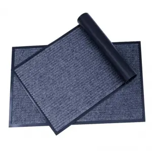 Double Ribbed Striped Mats Entrance Pvc Floor Mat Polyester Door Mat