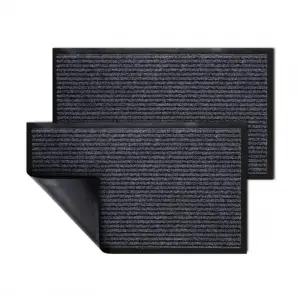 Commercial single color plain ribbed doormat PVC backing door mat