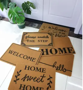 Home & Garden Home Textiles Carpets & Rugs Door Mats Custom Design Printed Door Mats PVC Backing Welcome Entrance Mat Plain Artificial Coir Fiber Coconut Coco Custom Welcome Mat