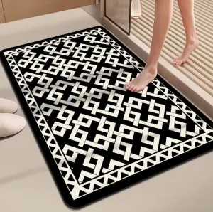 Square bathroom rug anti Non Slip Water Absorbent Bathroom Floor Rubber Door Mat Carpet Crystal Velvet Mats