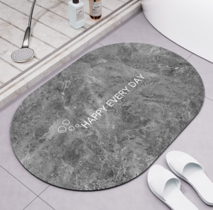 U-HOME High Quality Custom Logo Marble Design Floor Mat Anti-slip Shower Luxurious Soft Bath Rugs Rubber Bathroom Mat
