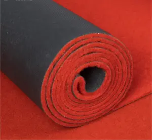 Hot Selling Anti-Slip PVC Backed Red Carpet with Flowers Soft Washable Polyester Rug for Office Home Weddings Prayers Hotels