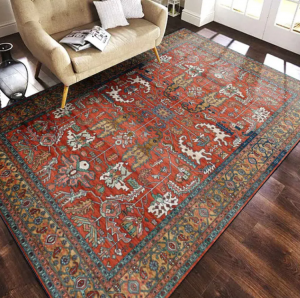 Customized Persian Vintage Design Polyester Tufted Wholesale Soft Thick Washable Bohemia Bedside Sofa Rugs Bedroom Tapis