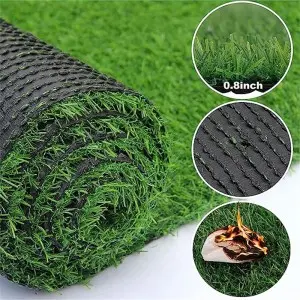 Quick-drain waterless plastic lawn with sunscreen