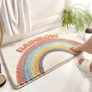 Tufted Super Soft Microfiber Rug TPR Anti Slip Backing Customized Bathroom Mat Door Mat for Home Absorbent Mat