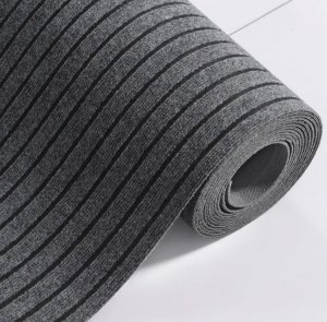 Ribbed outdoor door mat Hot Sale Non slip Entrance Doormat Polyester Stripe Floor Carpet